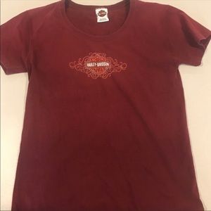 Maroon short sleeve Harley-Davidson Tee